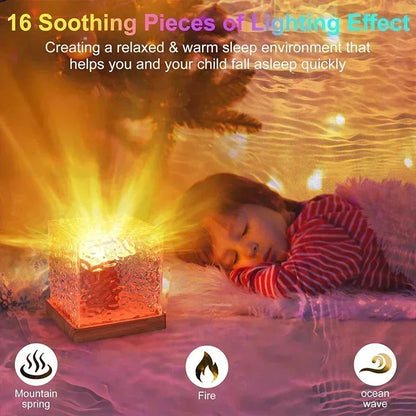 Ocean Wave Projector Light with 16 Color Options - Midnight Aura Aurora Glow Lamp for Home, Office, Bar, and Restaurant Ambiance