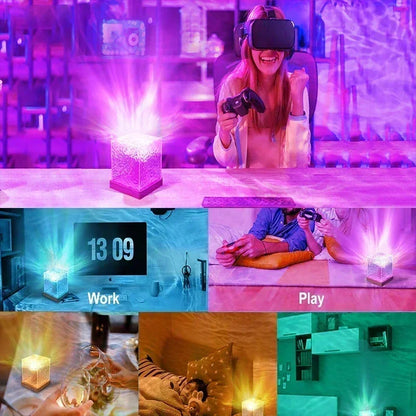 Ocean Wave Projector Light with 16 Color Options - Midnight Aura Aurora Glow Lamp for Home, Office, Bar, and Restaurant Ambiance